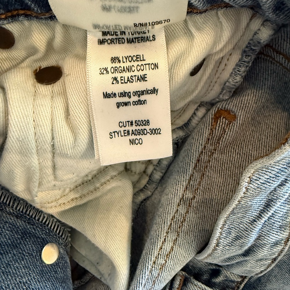 AGOLDE Women's Nico High Rise Straight Leg Jeans Slim Raw Hem Denim Size 26 - Picture 10 of 10